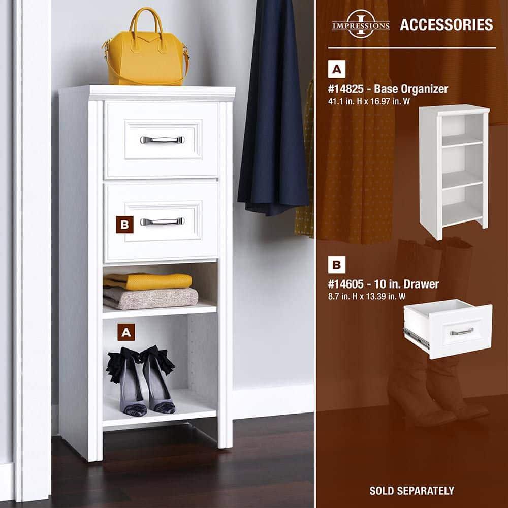 White Laminate Freestanding Walk-In Closet Tower Unit with Shelves