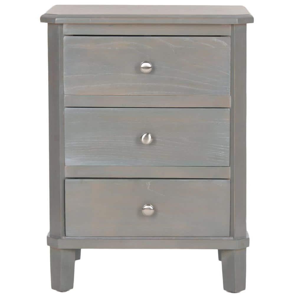 Joe Nightstand with Storage Drawers - Ash Grey - Safavieh.