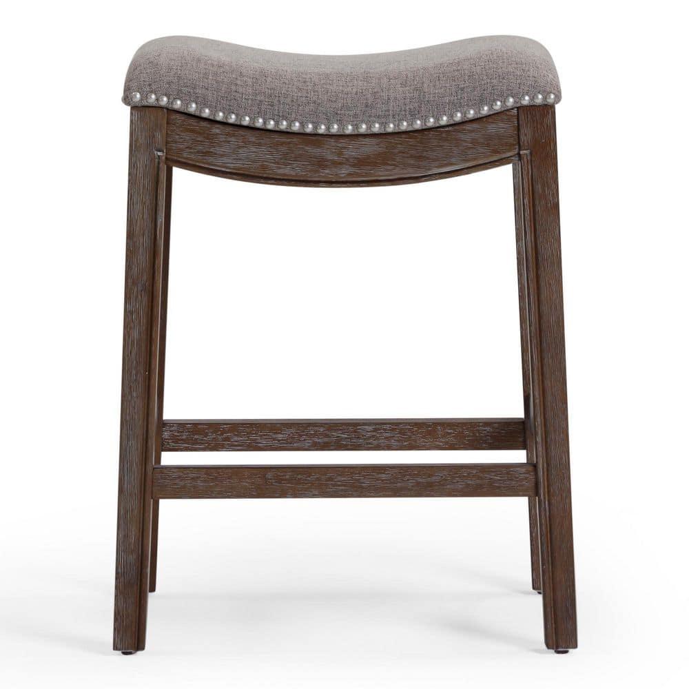 New Ridge Home Goods 26" Saddle Wood Counter Height Stool Distressed Espresso
