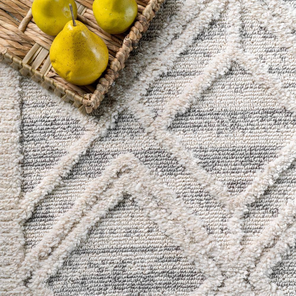 Nuloom 3x5 Ansley Moroccan Tassel Indoor Area Rug, Light Grey, Textured Bohemian Design, Plush High Pile, Stain Resistant, Bedroom, Living Room