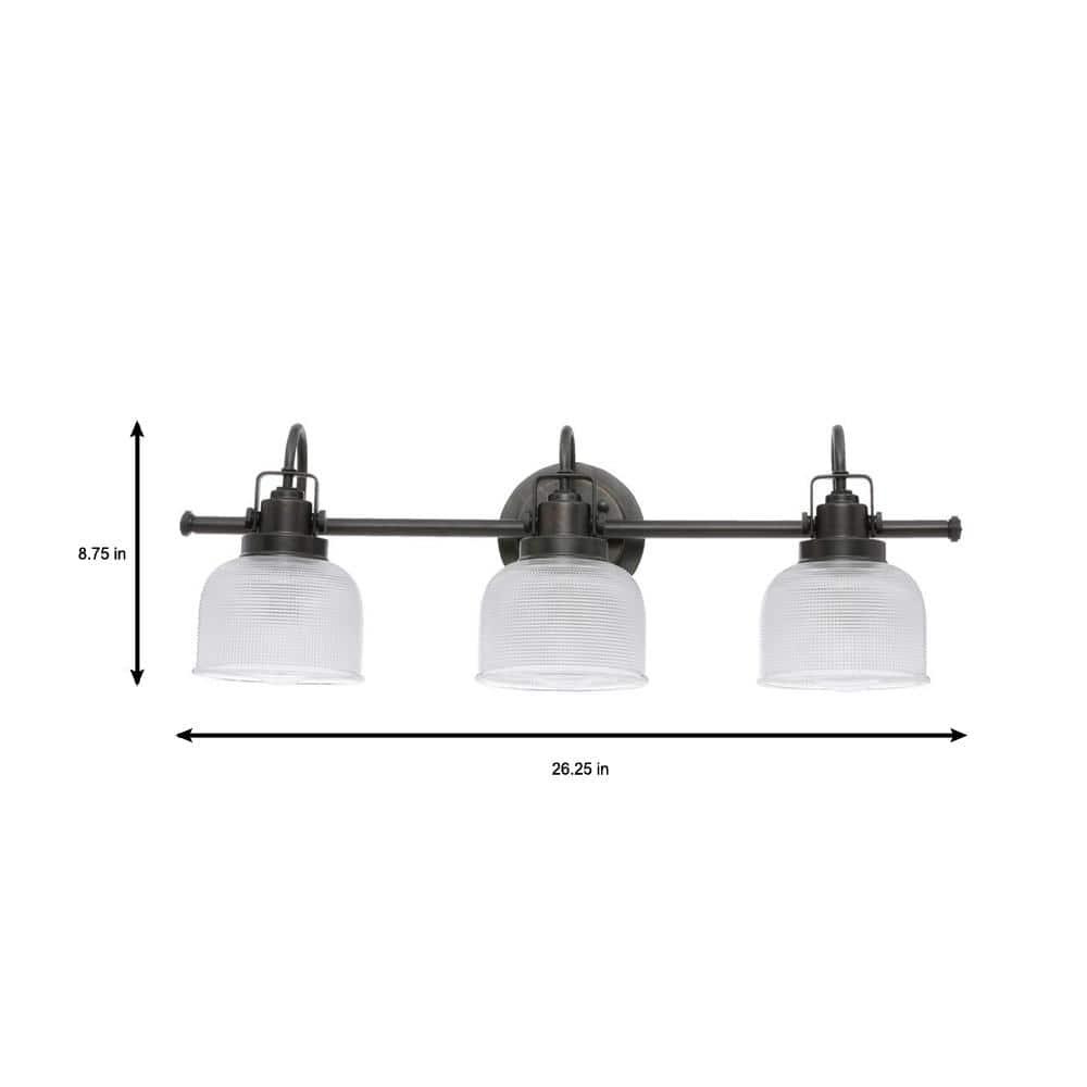 Rosser 3 Light Transparent Dimmable Vanity Light