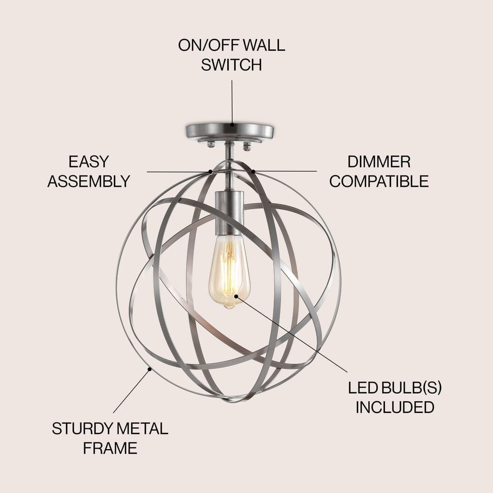 Alma 13" Metal LED Flush Mount, Nickel