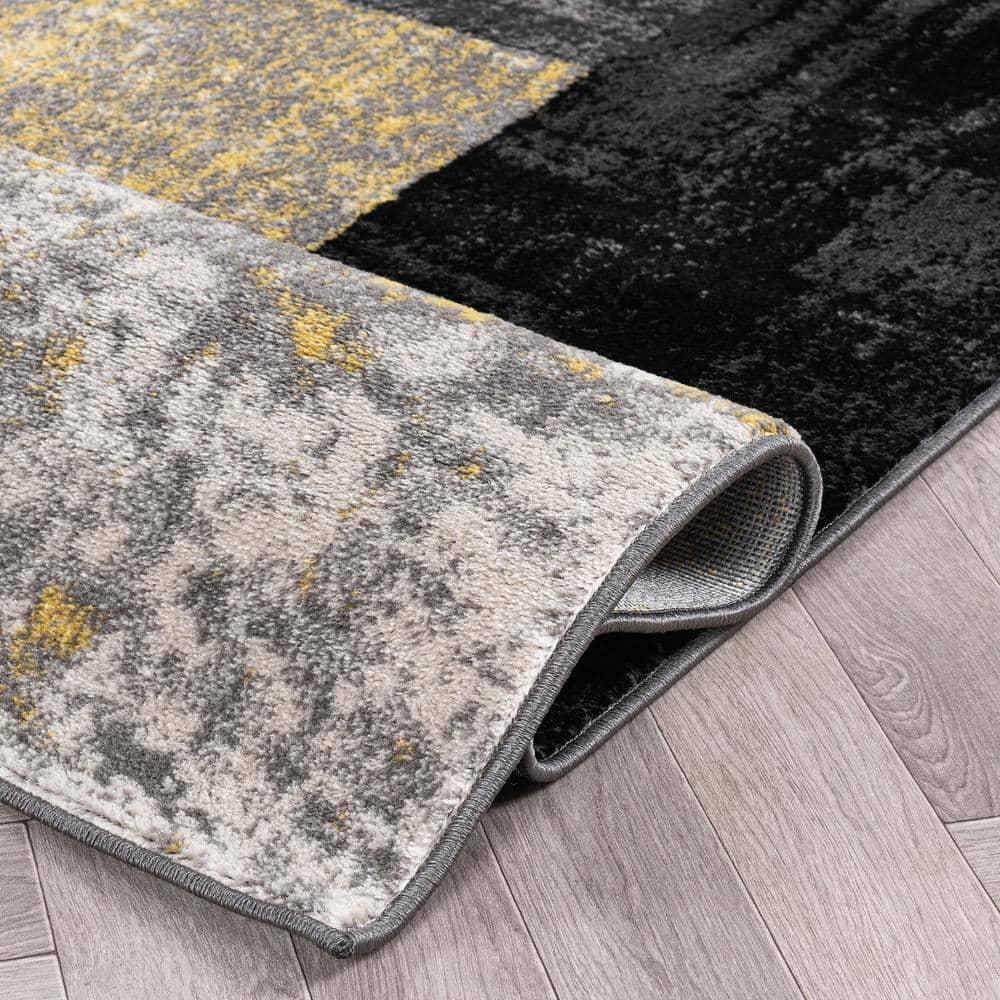 World Rug Gallery Abstract Circle Yellow 7'10"x10'2" Area Rug