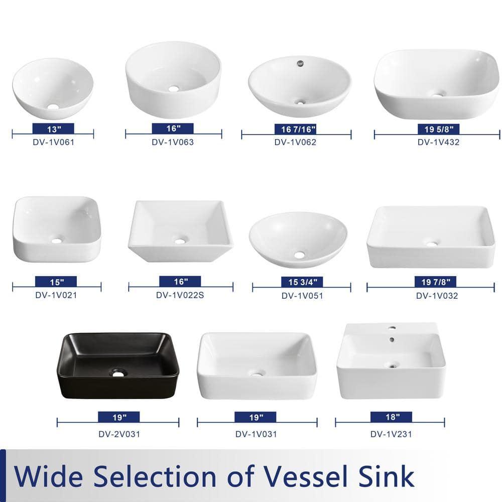 Ally 20" x 13'' Rectangular Vitreous China Vessel Bathroom Sink