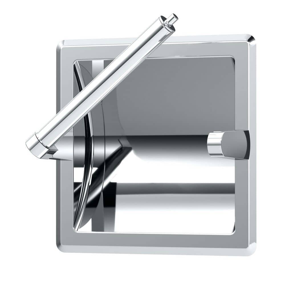 Wall Mounted Recessed Toilet Paper Holder | Pivoting Toilet Paper Roll Holder | Hotel Style In Wall Toilet Paper Holder for Regular Roll