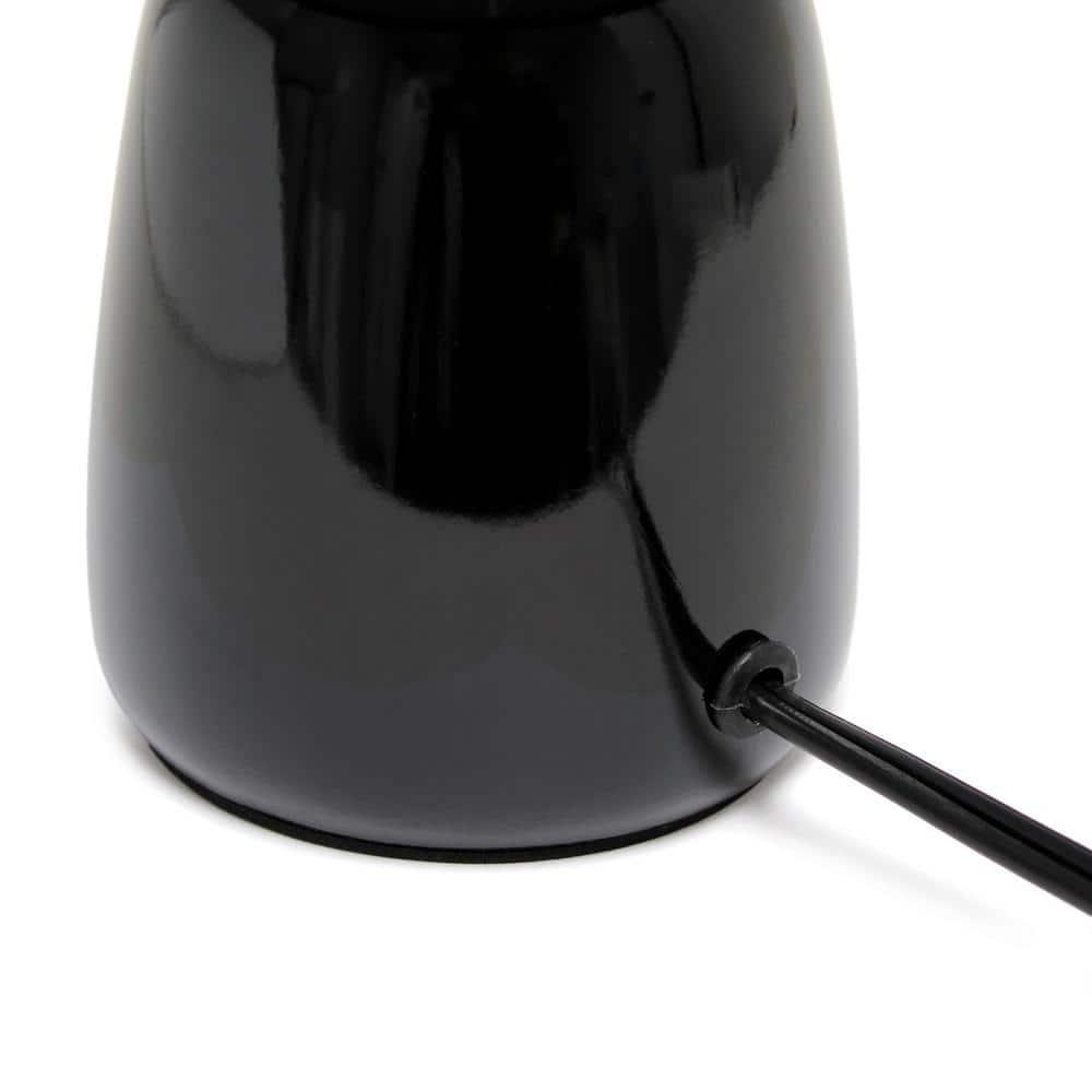 10.04" Traditional Ceramic Thimble Base Bedside Lamp with Fabric Shade - Simple Designs: ETL Listed, No Assembly Required