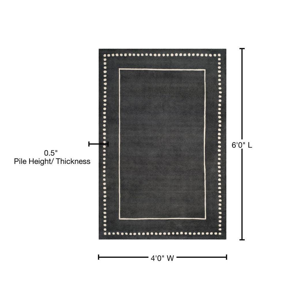 Bella BEL151 Hand Tufted Area Rug - Dark Grey/Ivory - 4'x6' - Safavieh.