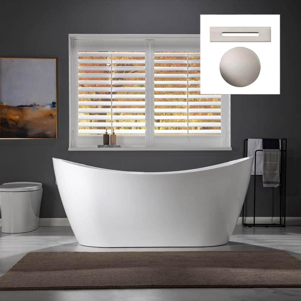 67'' x 31.5'' Freestanding Soaking Acrylic Bathtub