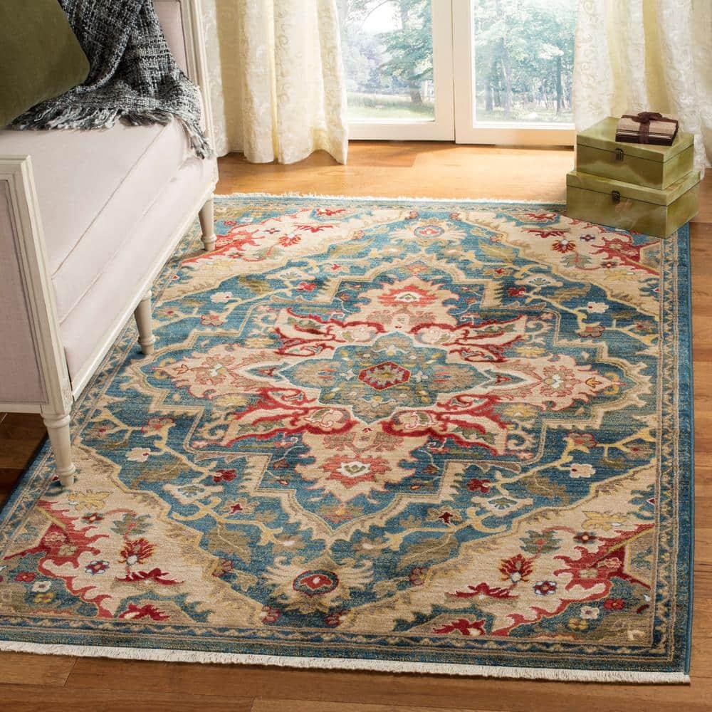 Kashan KSN304 Power Loomed Area Rug - Blue/Beige - 5'1"x7'5" - Safavieh.