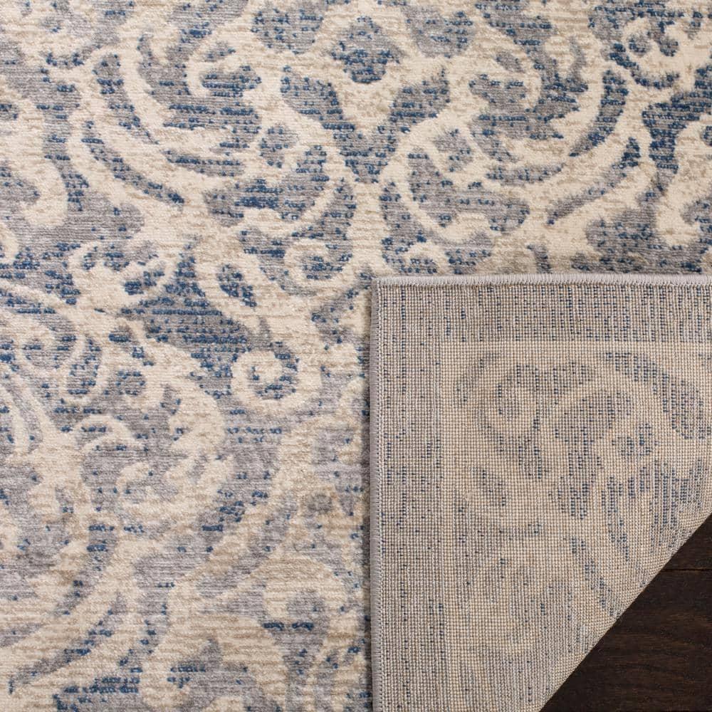 SAFAVIEH Brentwood Dilara Damask Area Rug, 10' x 13', Light Grey/Blue