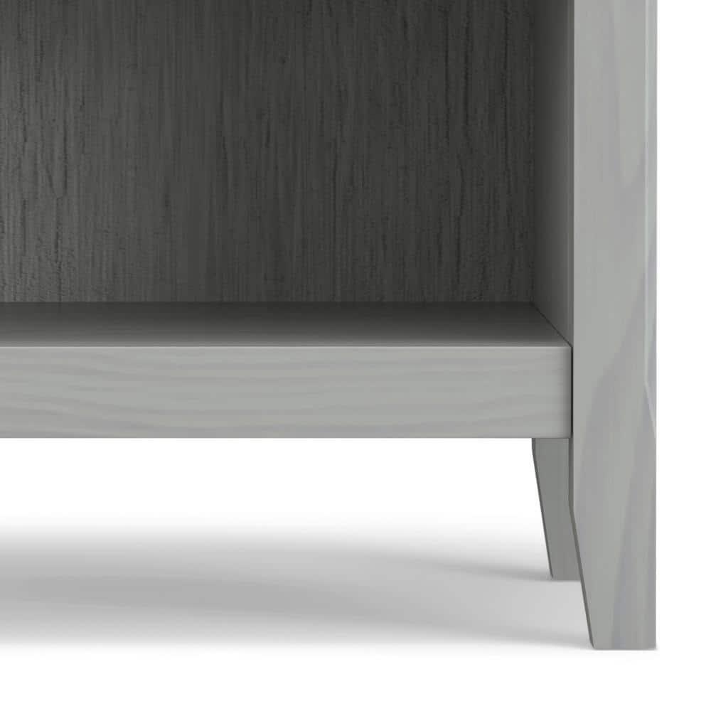Simpli Home Amherst Solid Wood Bedside Table In Fog Grey