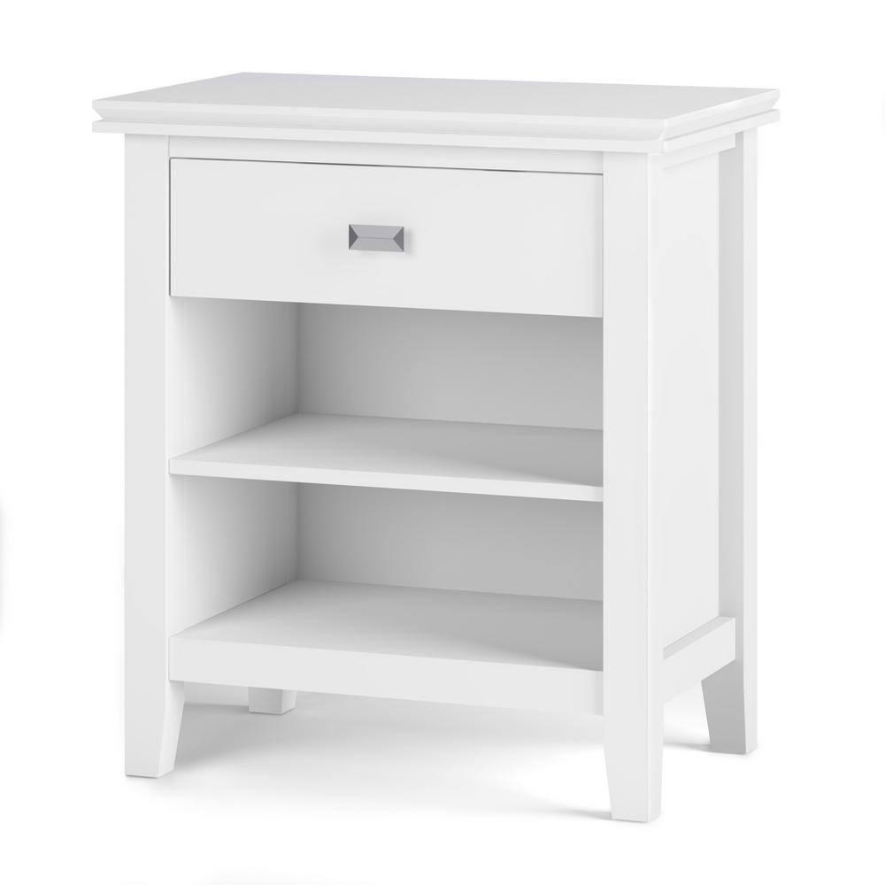 Simpli Home Artisan 24"W Solid Wood Nightstand with Drawer and Shelves