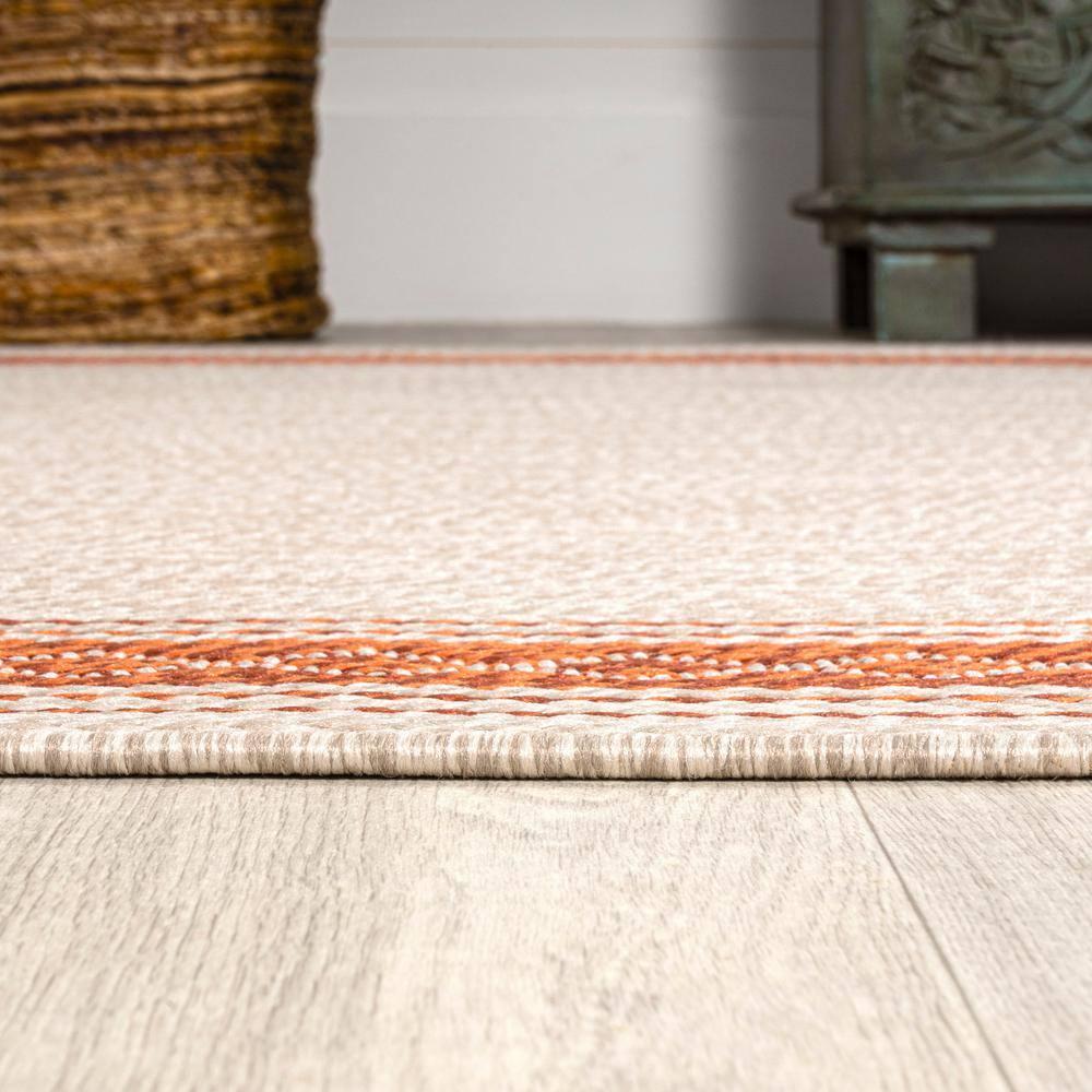 3' x 5' Lucia Classic Diamond Border Indoor/Outdoor Area Rug, Cream/Orange - JONATHAN Y