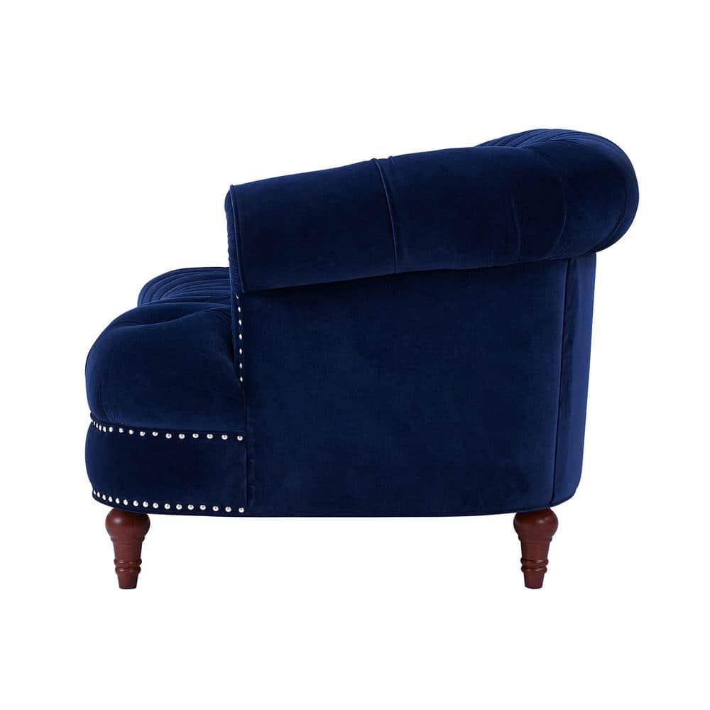 Jennifer Taylor Home La Rosa 84" Victorian Chesterfield Living Room Tufted Sofa Couch, Navy Blue