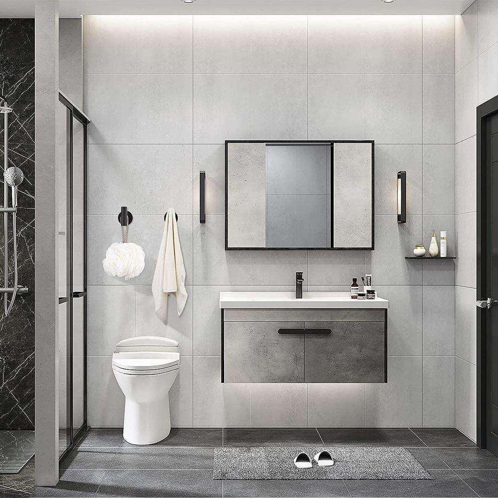 Angle Simple Matte Black Towel Hook 2 PCS, Stainless Steel Kitchen Bathroom Towel Holder, Round Coat Robe Hanger for Wall