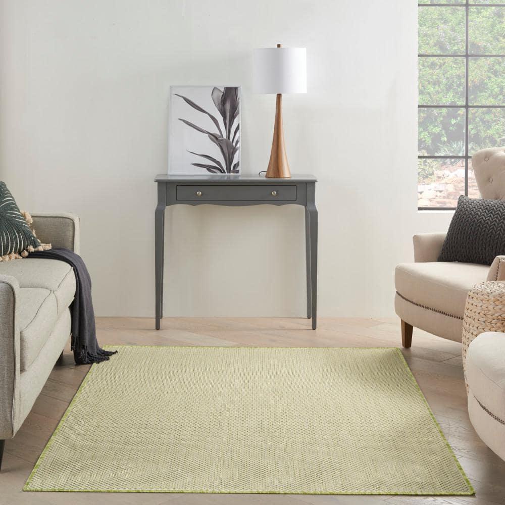 Nourison Courtyard COU01 Indoor/outdoor Area Rug - Ivory Green 6' x 9'