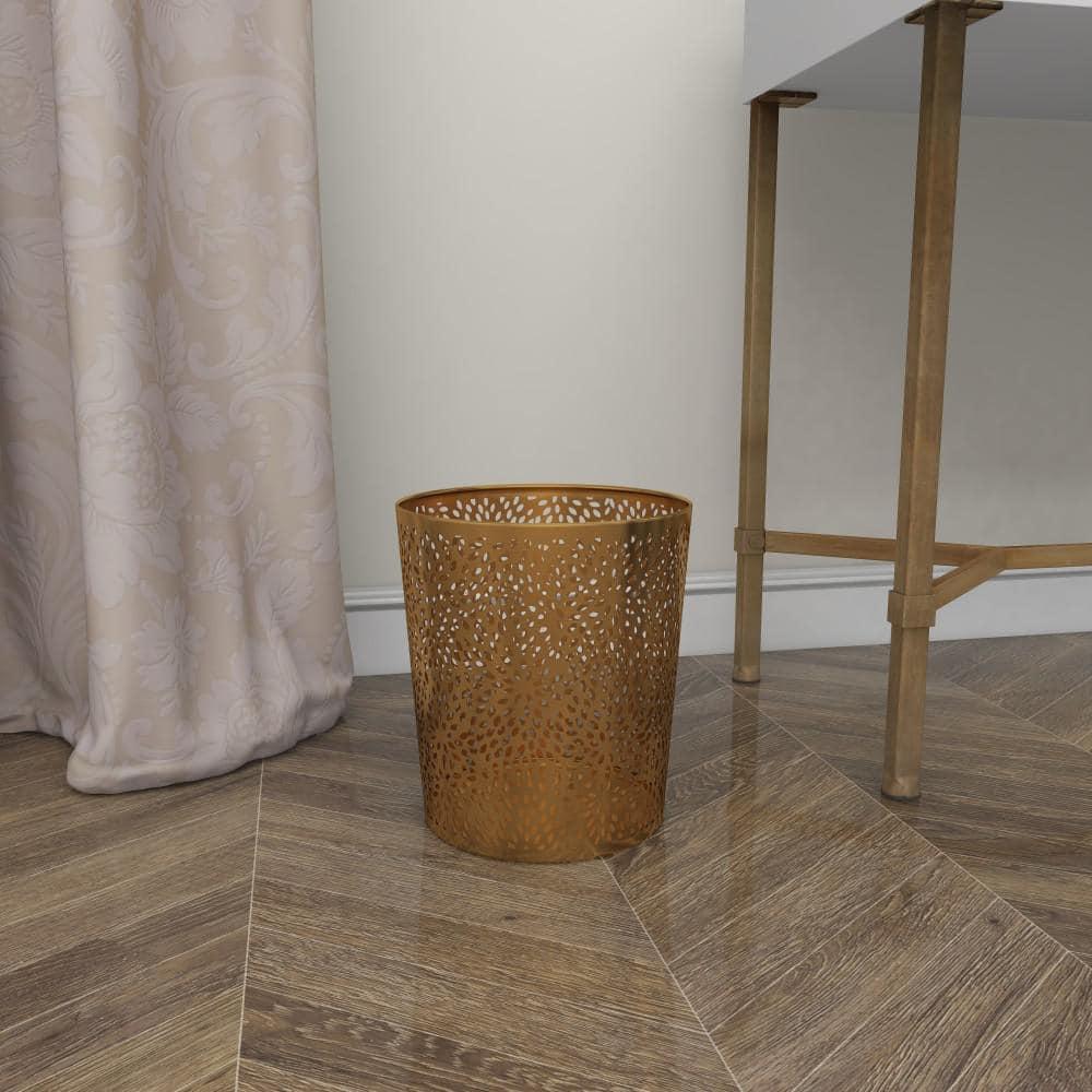 Modern Perforated Design Round Metal Waste Basket
