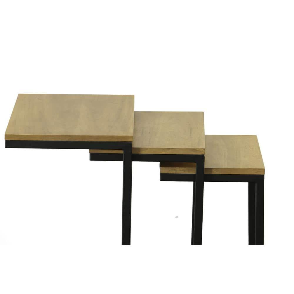 Carolina Living Caroline Nesting Table Set - Harvest Oak/Aged Iron and Table