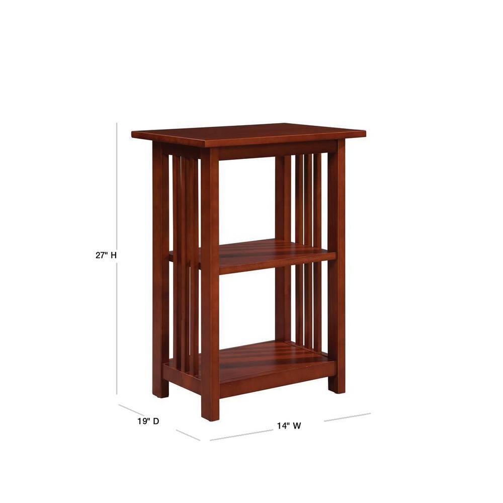 Modern 2 Shelf End Table Cherry - Alaterre Furniture: Hardwoods, Stainless Steel Hardware, Fixed Shelf