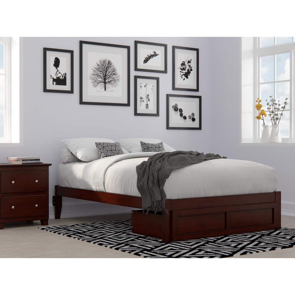 AFI Furnishings Colorado Full Bed with Foot Drawer and USB Turbo Charger in Walnut