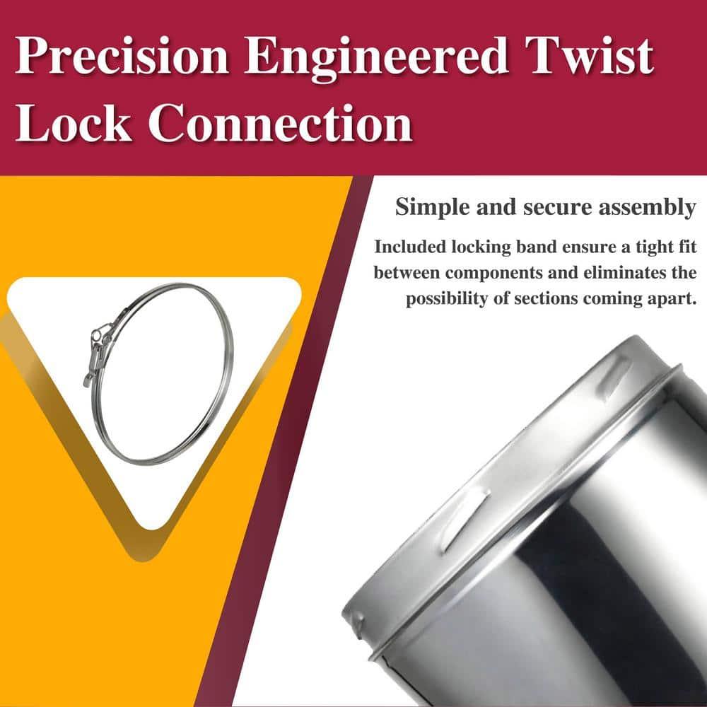 6 in. x 3 in. Stove Pipe Adaptor Single to Double Wall Chimney Pipe