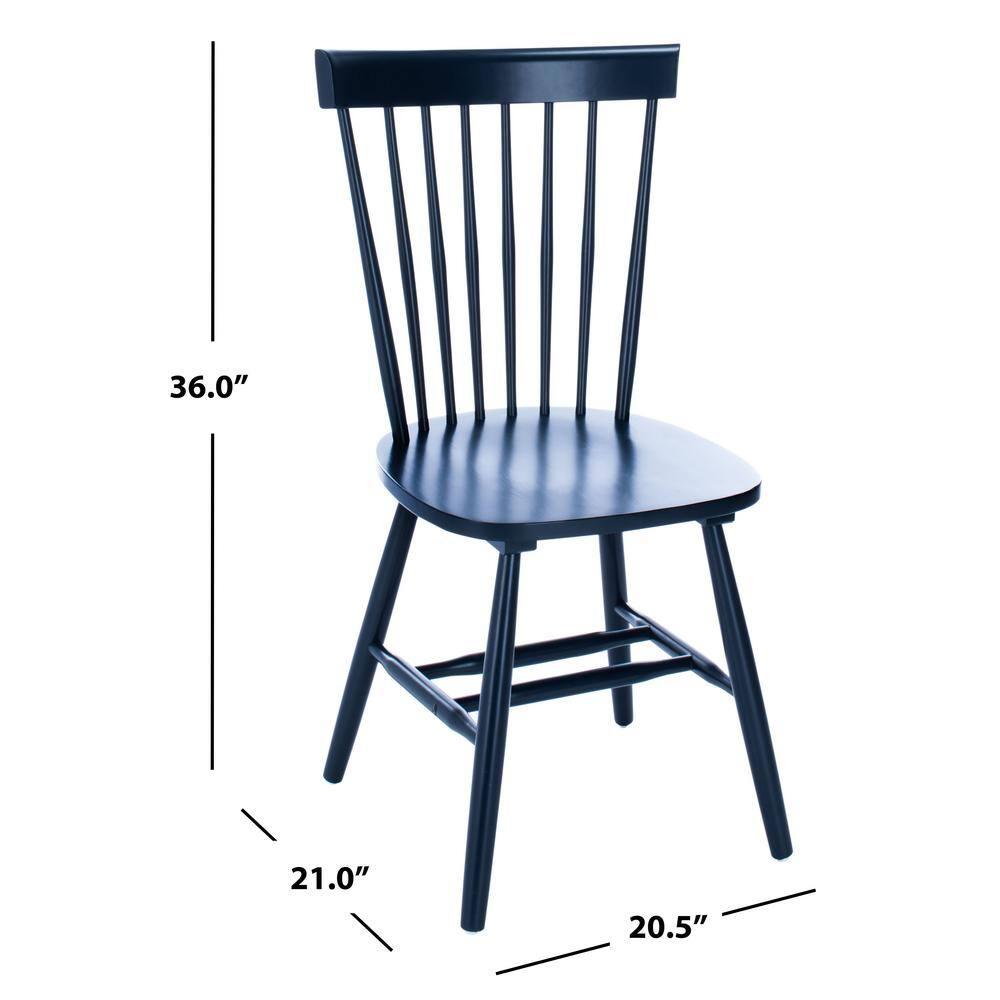 SAFAVIEH Parker Solid 17 in. H Spindle Dining Chair, Navy, Set of 2