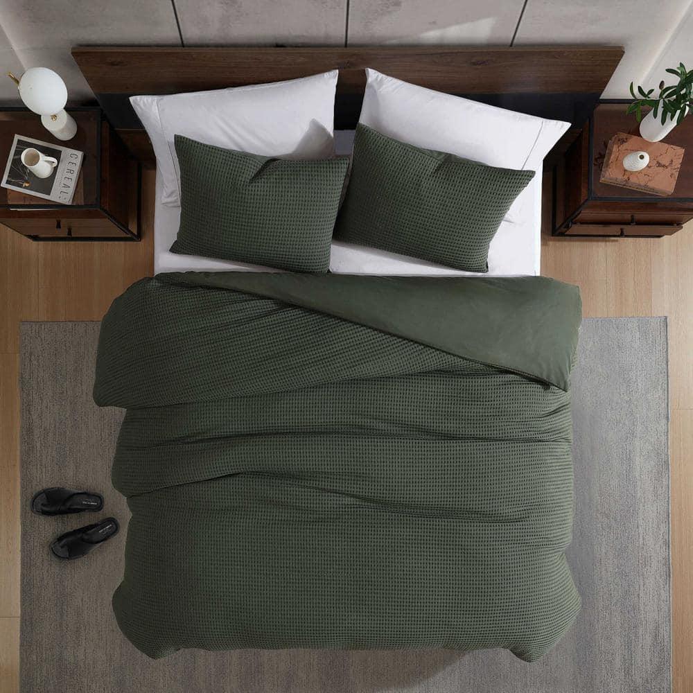 Kenneth Cole Solid Waffle Reversible Comforter Set
