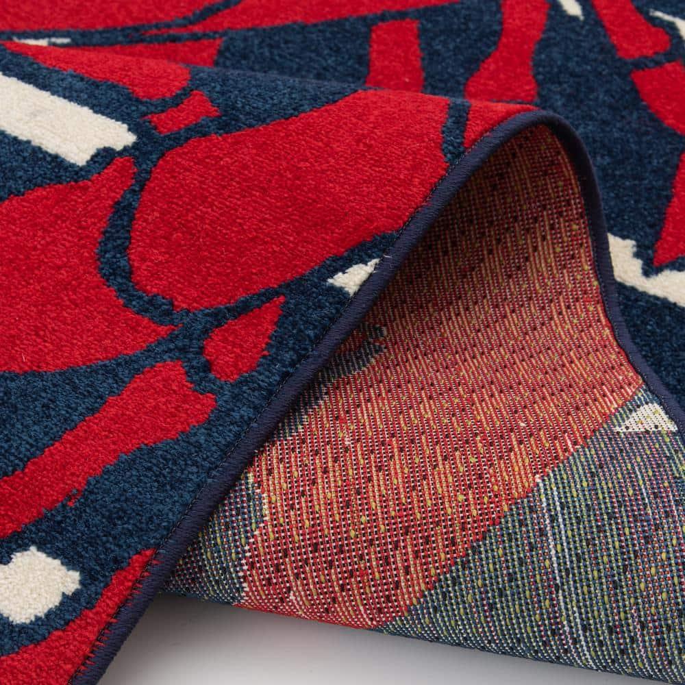 Patio Brights Sapphire/Snow 6 ft. x 9 ft. Lively Lobsters Polypropylene Indoor/Outdoor Area Rug