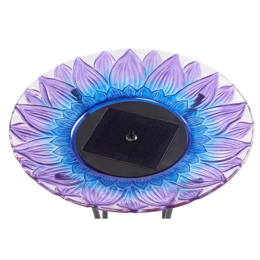 Smart Solar 25.2" Bell Flower Solar Bird Bath