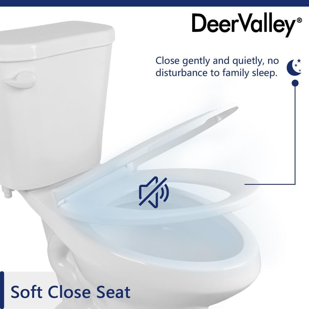 DeerValley Dynasty Elongated Toilet Two-Piece Toilets, ADA Height 17.5" Comfort Chair Height Toilet Bowl With Soft Close Seat