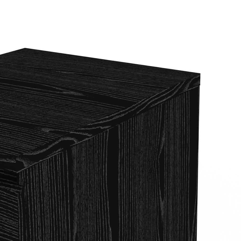 Scottsdale Black Woodgrain 2-Drawer Nightstand