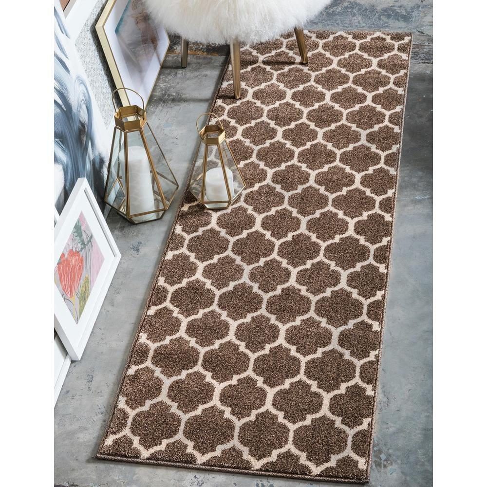 Unique Loom 2' 0 x 6' 1 Trellis Philadelphia Brown Area Rug