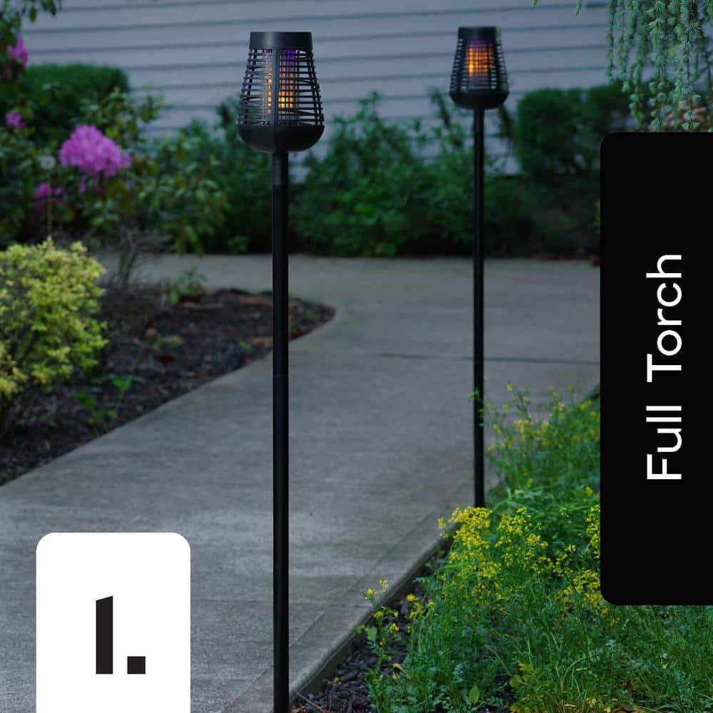 PIC Pic Flickering Flame Solar Bug Zapper Insect Killer Torch