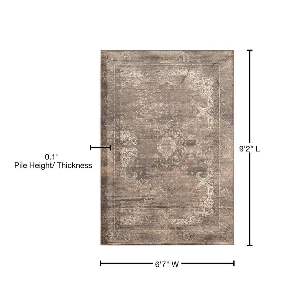 Vintage VTG137 Power Loomed Indoor Area Rug - Soft Anthracite - 6'7"x9'2" - Safavieh.