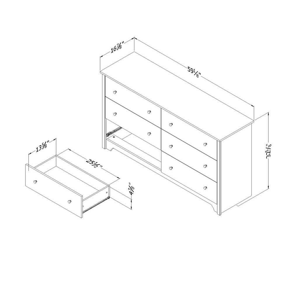 South Shore Vito, Contemporary Dresser,  Gray
