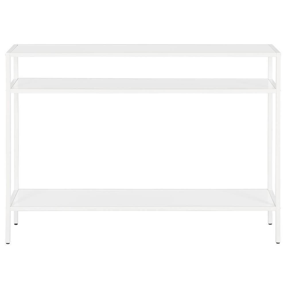 42 Inches Matte White Metal Console Table - Henn&Hart