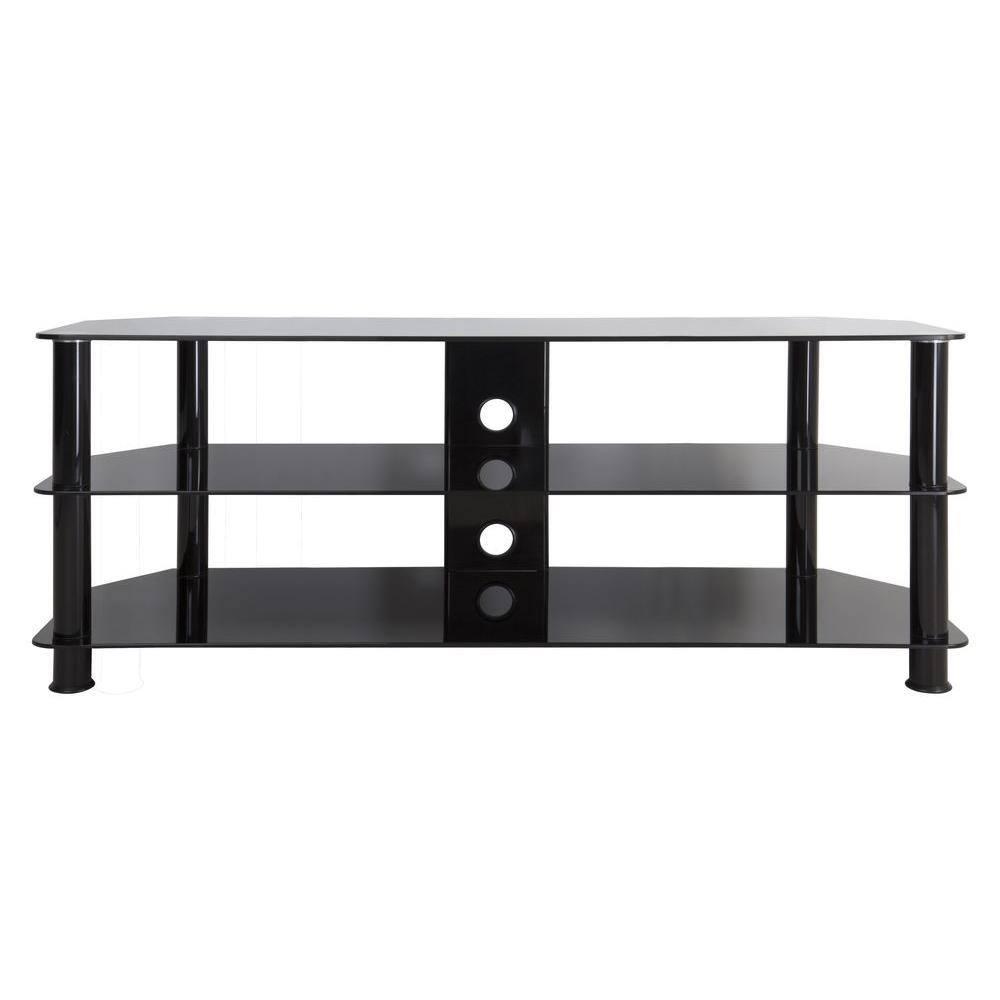 AVF Transitional Steel and Glass TV Stand for 39" to 60" TVs in Black
