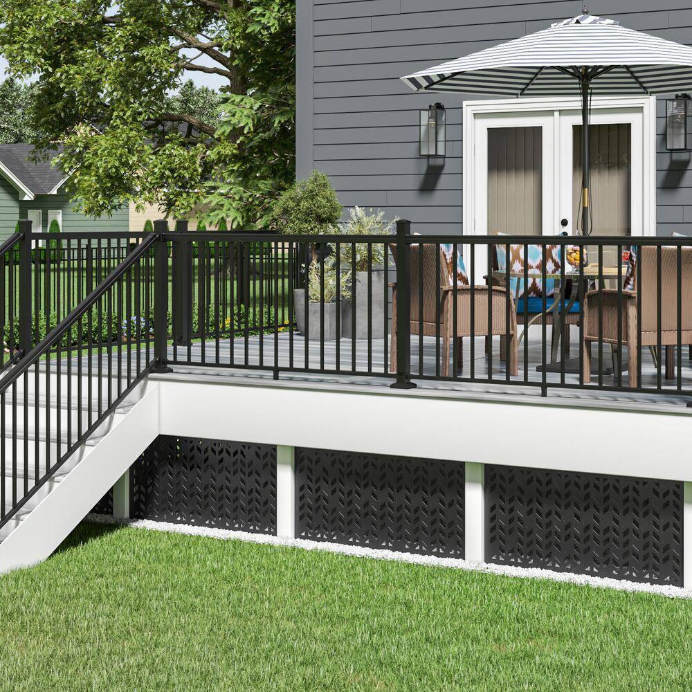 Barrette Outdoor Living 2 ft. x 4 ft. Aztek Black Decorative Screen Panel