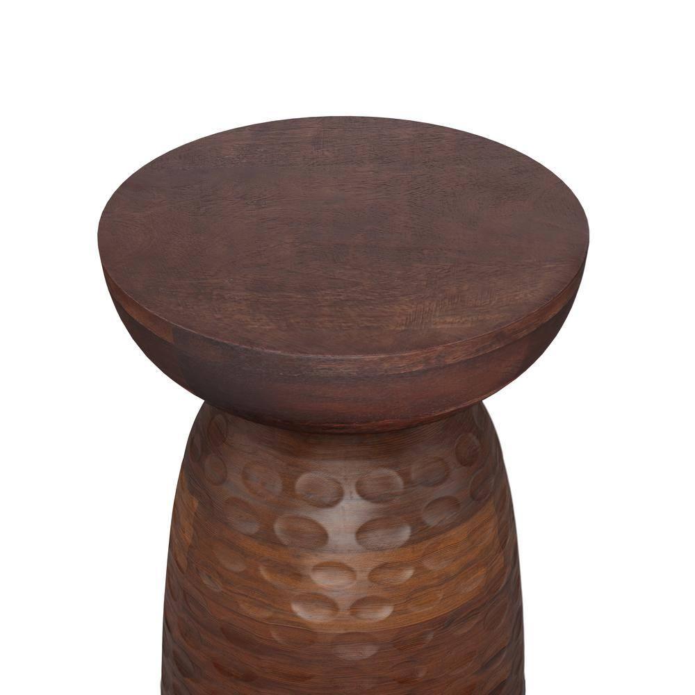 Simpli Home Boyd Solid Mango Wood Pedestal Accent End Table