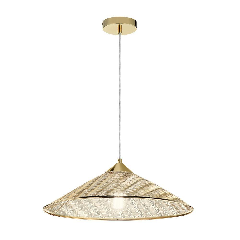 Adhvay 20"W 1-Light Gold Punched Metal Pendant Light