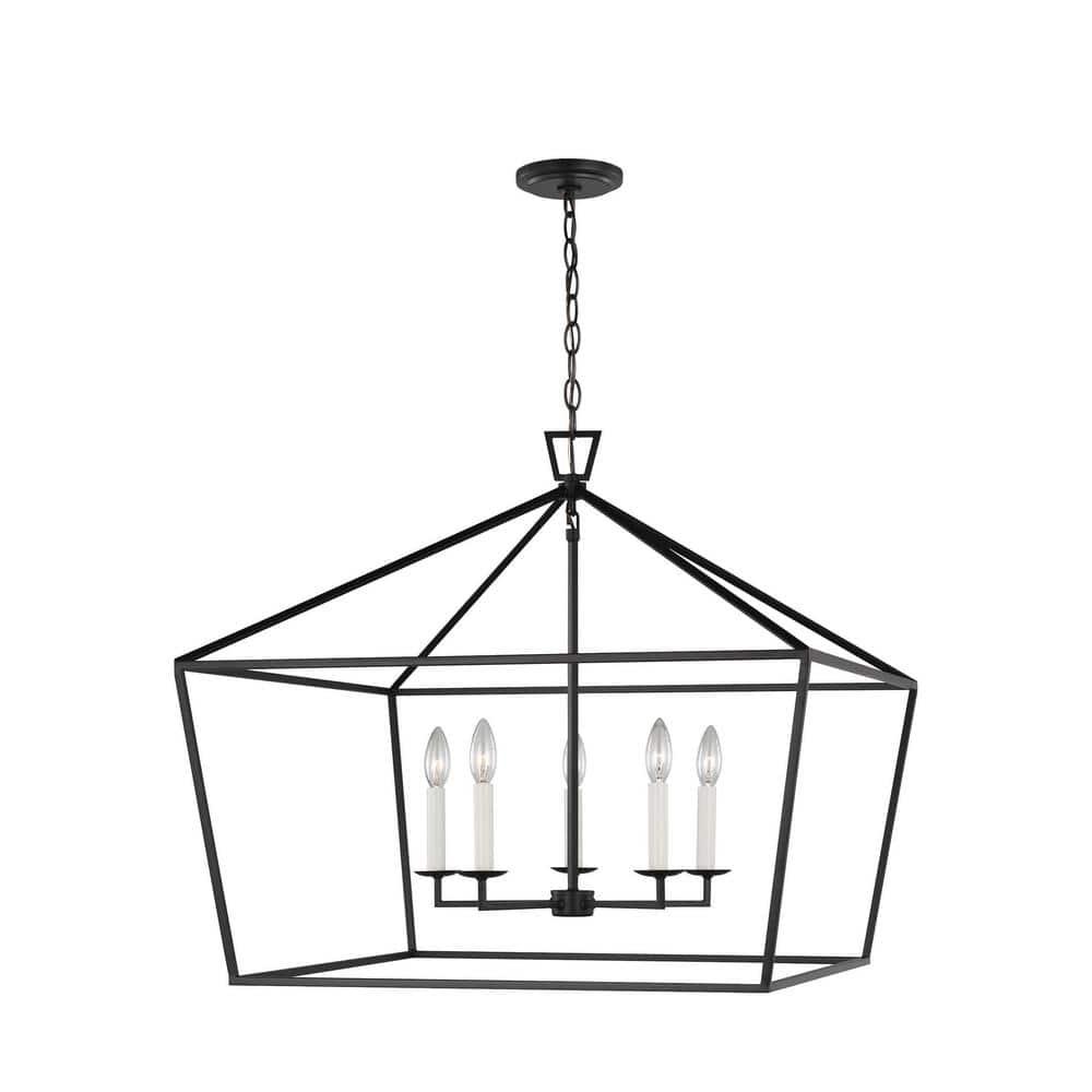 Gala Wide Pendant Light - Black / 28"W