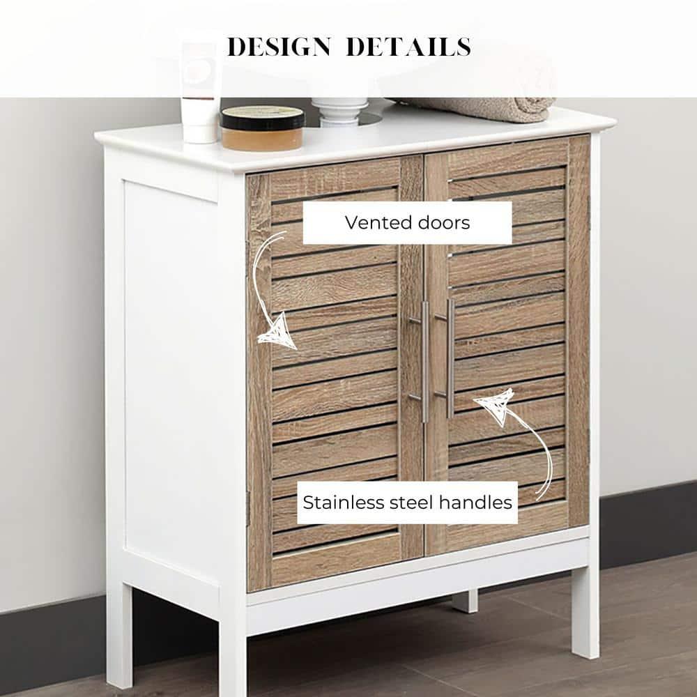 Evideco Stockholm Vanity Base Only Sink Floor Cabinet 2 Doors Oak-Colored