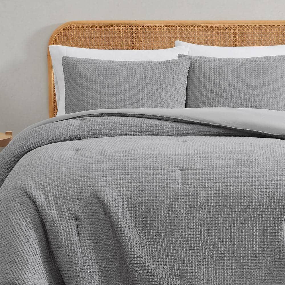 Textured Waffle Weave Comforter Set