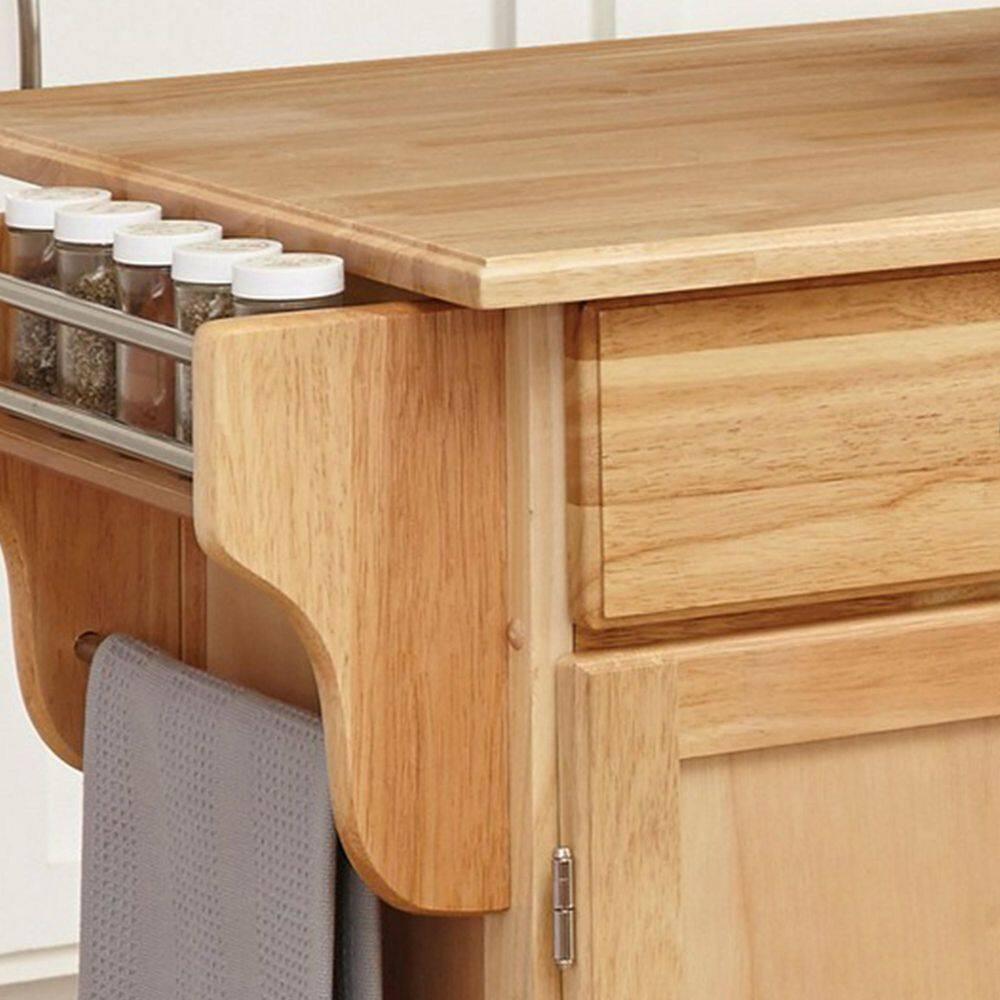 Homestyles General Line Wood Rolling Kitchen Cart in Brown
