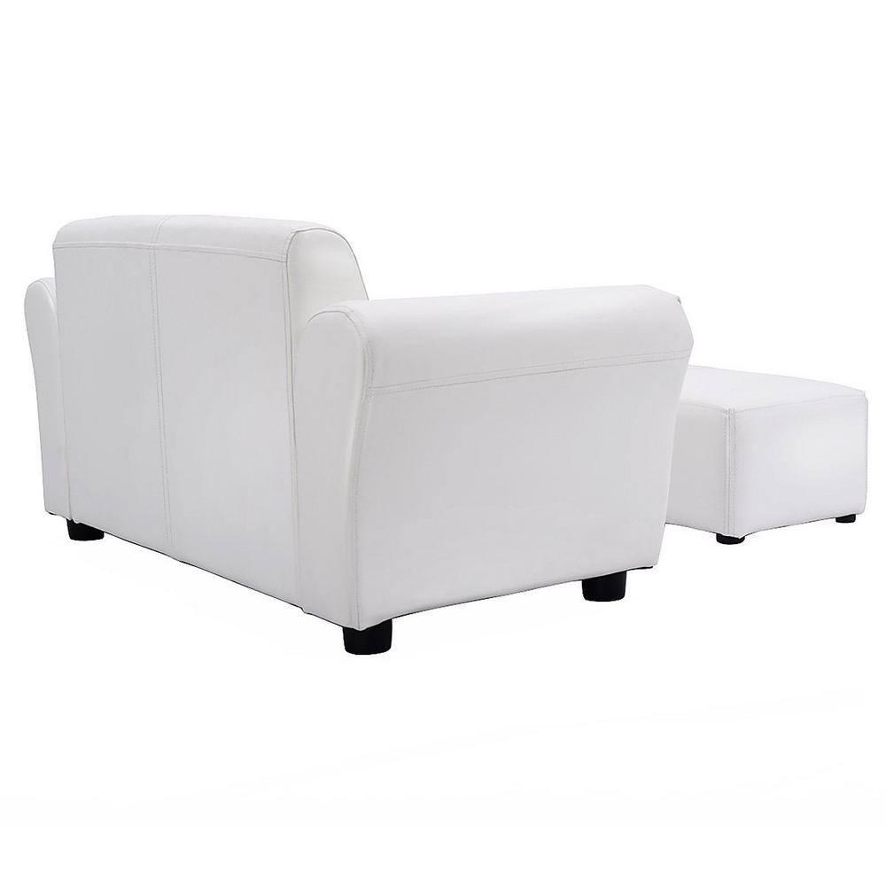 Tangkula Kids Sofa Upholstered Lounge Children Couch Ottoman w/ Armrest White