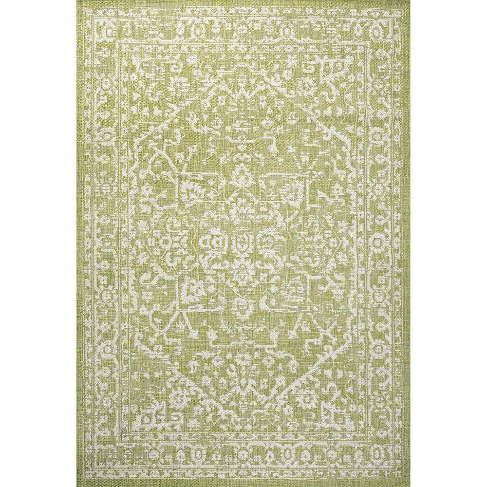 Unique Loom New Classical Collection Area Rug - Olympia (4' 1" x 6' 1" Rectangle Light Green/Ivory)