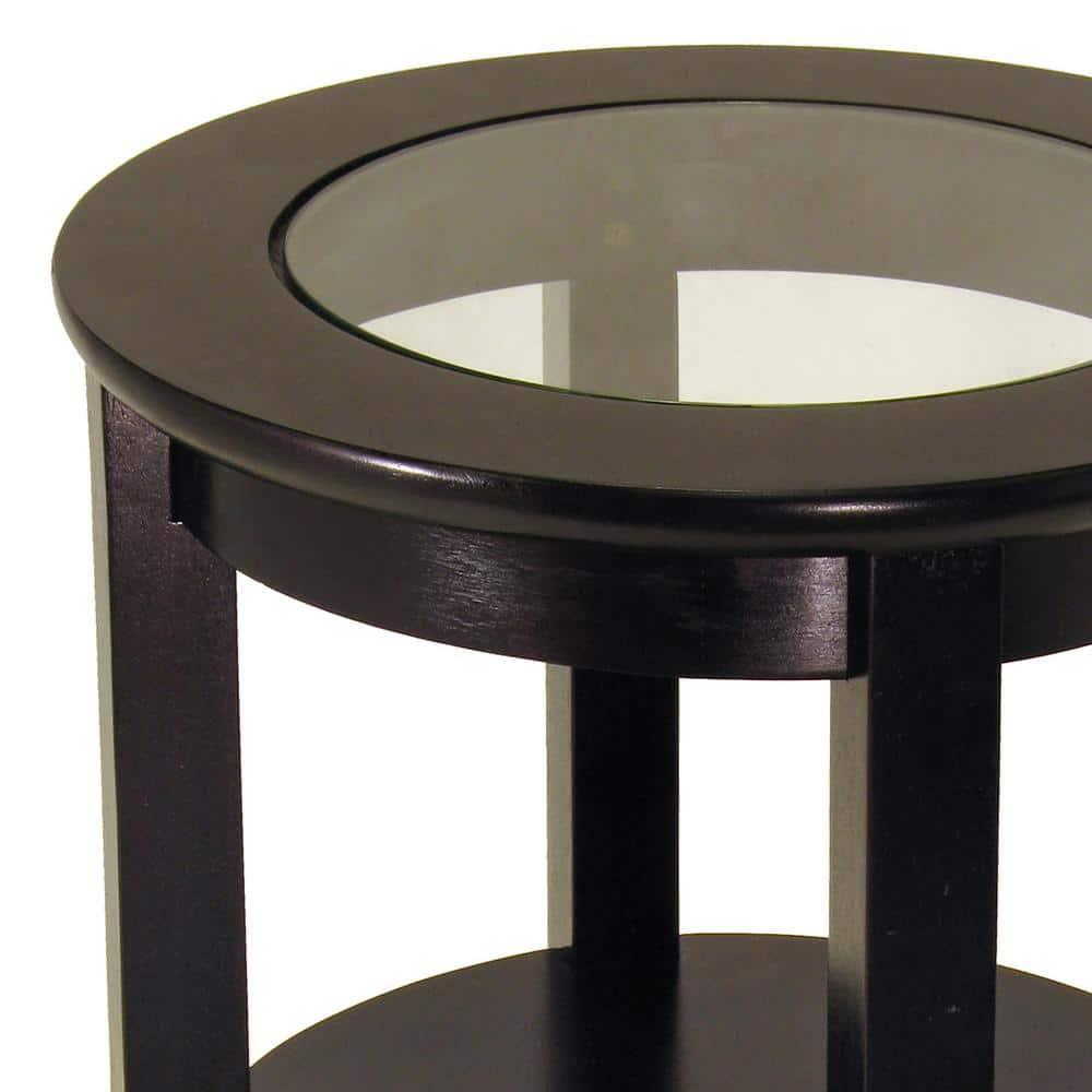 Winsome Genoa End Table Glass Inset one shelf