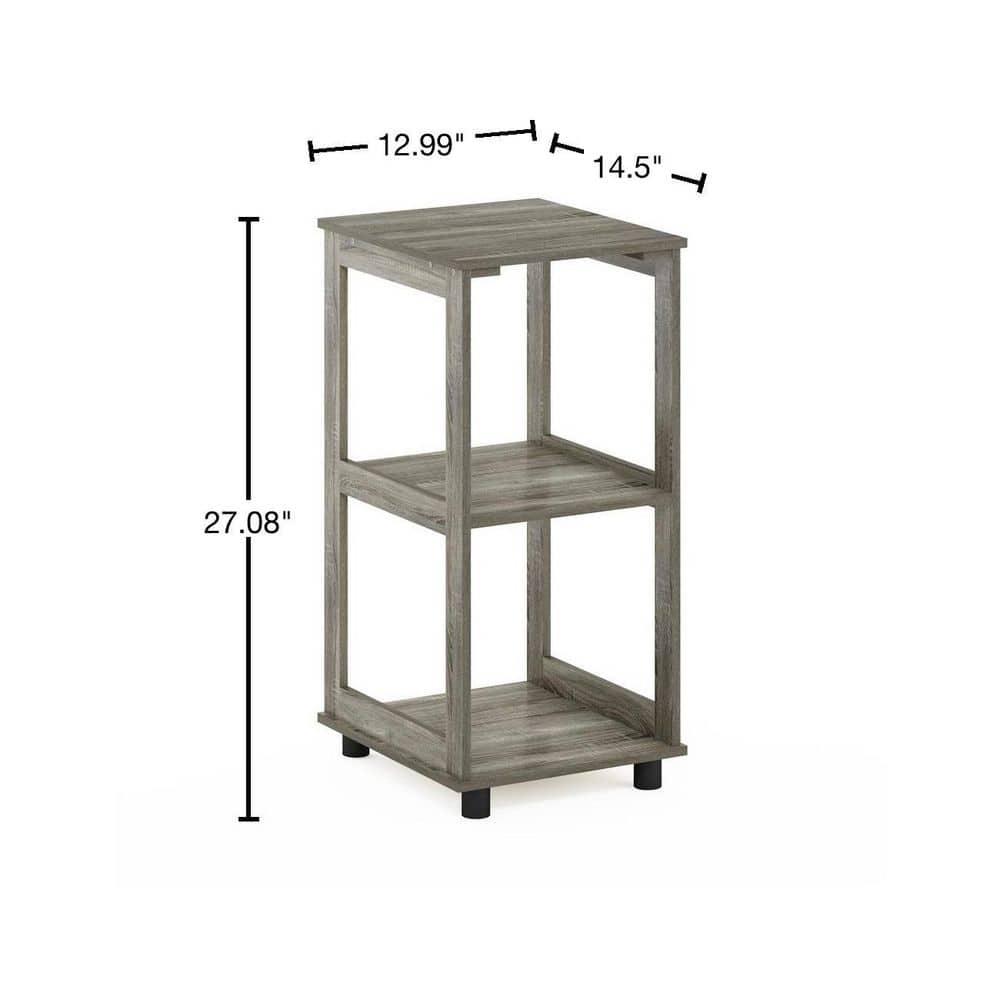 Furinno Romain 2-Tier Tall End Table, French Oak