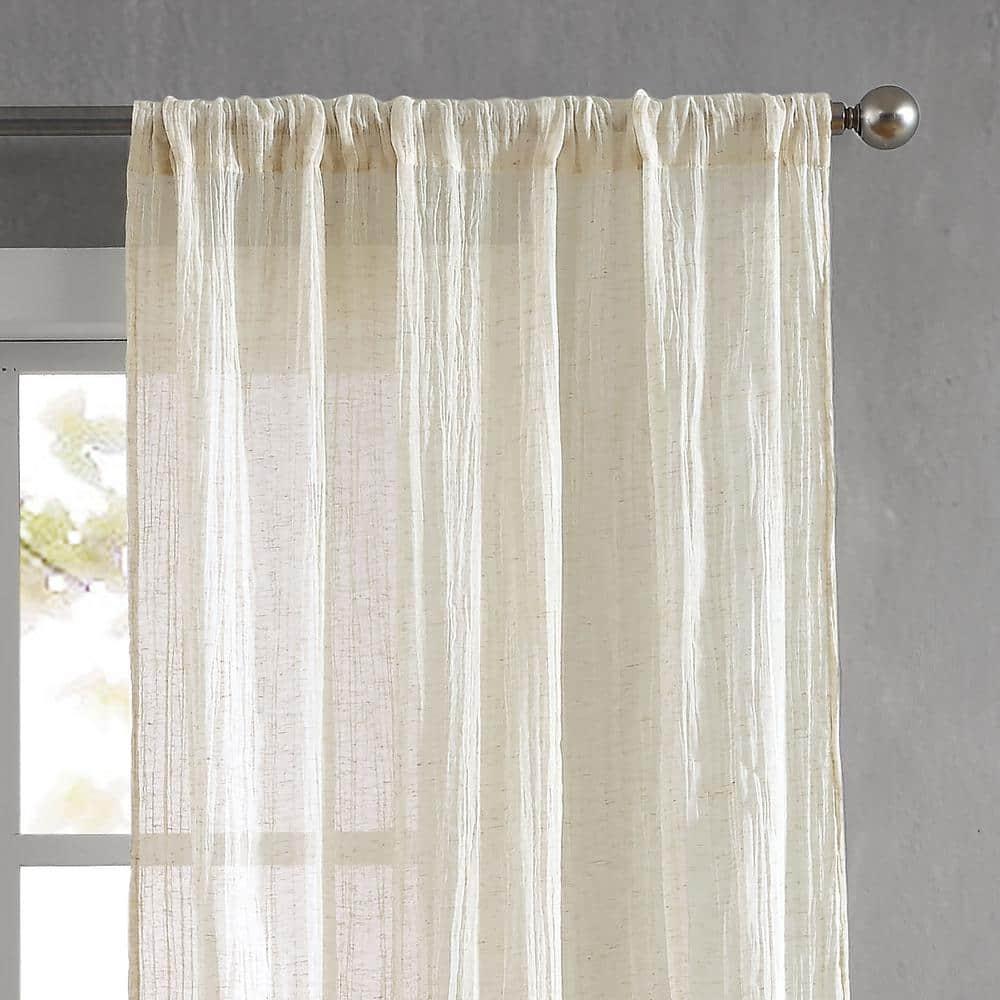 Solid Semi-Sheer Curtain Panels (Set of 2)