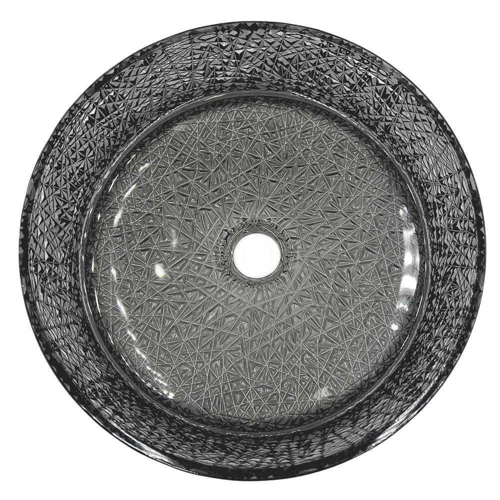 Stadium 14" Glass Circular Bathroom Vessel Sink - Timeless Collection